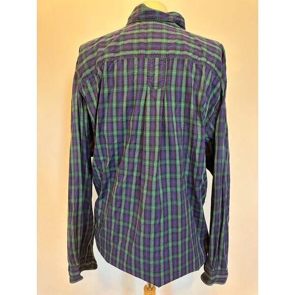 Vintage World Island 100% Cotton Purple Green Plaid Button Up Shirt Size XL - Picture 4 of 8